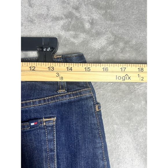 Tommy Hilfiger Skirt Women's denim jean Blue size 2 retro classic Y2K Whiskers - Picture 4 of 6